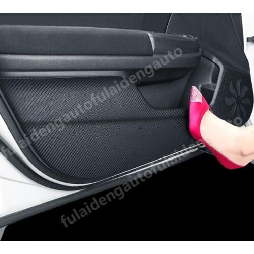 4pcs For Nissan Teana Altima 2019-2020 Car Door Anti-Kick Pad 3D Carbon Fiber leather Protection Mat Car Styling Accessories