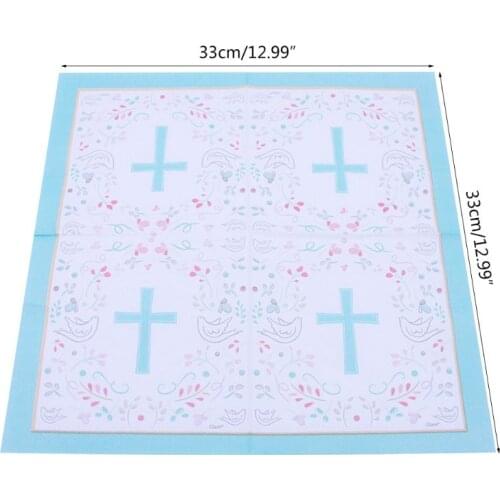 40Pcs Peace Dove Cross Paper Napkins Santa Communion Party Religious Hand Towel GXMA