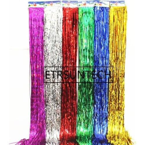 500pcs 10*100cm Meters Balloon Foil Tassels Garlands Tinsel Tassel Wedding Background Birthday Party Decoration Supplies