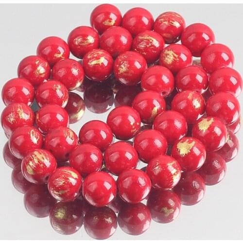 Red Lapis Lazuli Jades Stone Beads Round Loose Spacer Beads For Jewelry Making DIY Bracelet Accessories 4/6/8/10/12mm 15