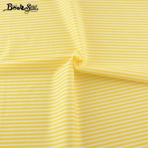 Booksew 100% Cotton Twill Textile Fabric Meter Yellow Strips Designs Cloth Patchwork Sewing Material Tissu Africain 160cm