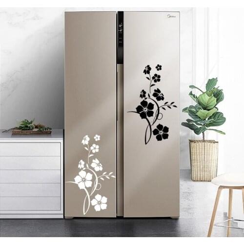 Flower Vine Wall Stickers Home Decor Washing Machine Fridge Window Glass Vertical Air Conditioner Art Mural Flowers Wallpaper