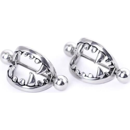 Devil Tooth Earring For Men Fashion jewelry Stainless Steel Piercing 1 pair