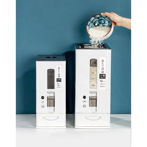 Sealed Rice Storage Box Cereal Grains Beans Flour Storage Barrel Measurable Rice Moisture-Proof Bucket Home Supply FoodContainer