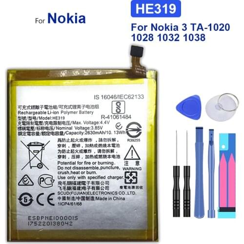 HE319 2630mAh Replacement Battery For Nokia 3 TA-1020 1028 1032 1038 HE 319 +Tracking Number
