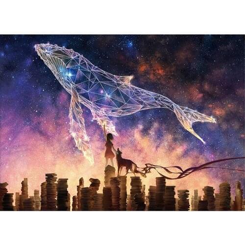 JMINE Div 5D whales constellations space galaxy Full Diamond Painting cross stitch kits art Scenic 3D paint by diamonds