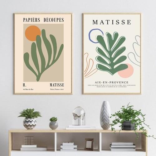 Matisse Painting Green Leaves Home Decor Posters and Prints Minimalism Art Canvas Wall Living Room Decoration Art Print Picture