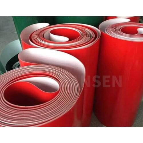 Customized -Light Red PVC Plane Conveyor Belt