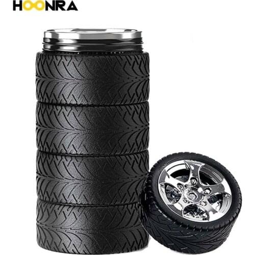 HOONRA 320Ml Creative Vacuum Stainless Steel Car Tire Cup For Coffee Cup Portable Tire Cup For Tea Drinkware