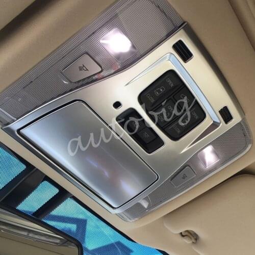 Matte Chrome Roof Reading Light Switch Cover Overlay For Toyota Vellfire Alphard 2016-2019