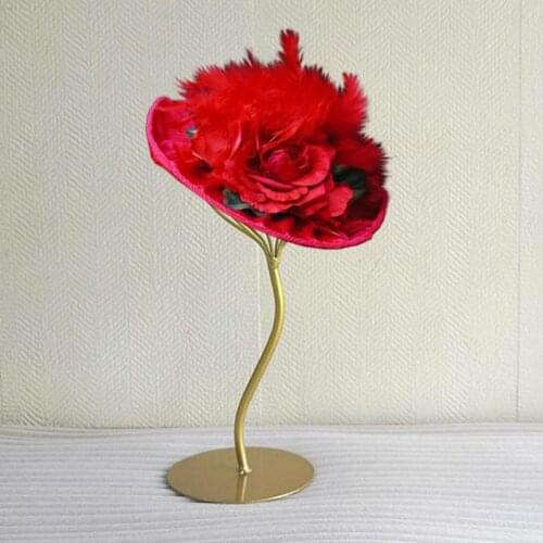 Metal Wig Stand With Balloon Shaped Top, Freestanding Wig Stand for Wigs and Hats, 16 x 30cm