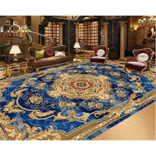 Beibehang European style marble ceiling carpet pattern floor painting 3D wallpaper home decoration zenith decorative wallpaper