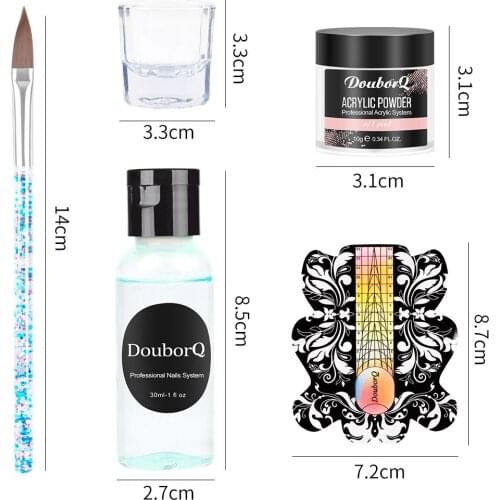 Dip Powder Kit with 3 Color,Dip Nail Starter Kit Dip System Acrylic Dip Nail Kit for French Nail Style