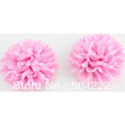 Set of 25 pcs large handmade Satin Fabric rolled Rosette Flowers in pink or specified colors 80mm-85mm-BY0029