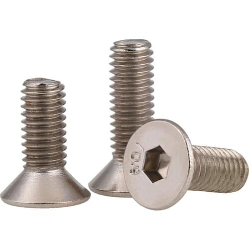 Nickel Plated 10.9 grade countersunk head socket head screw flat head socket head Bolt M1.6 M2 M2.5 M3 M4