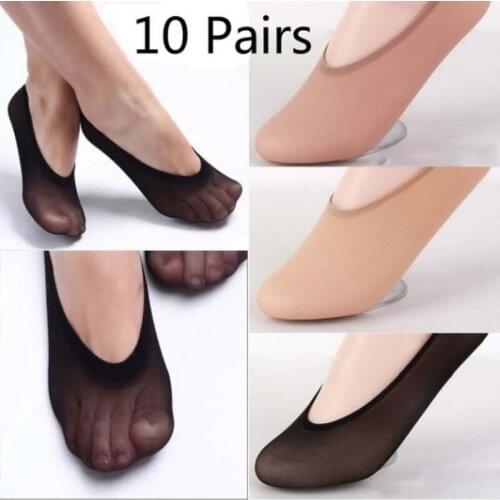 10 Pairs Women Sock Slippers Shallow Mouth Invisible Boat Socks Women Breathable Non-slip Socks For Women Girls Summer Socks