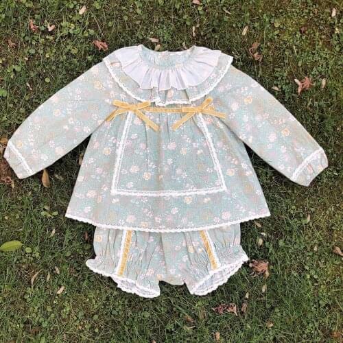 2019 Summer New Arrivals Baby Girls Lapel Dall Shirt Panty Princess Sweet Qulity Soft Comfortable Suit Boutique Kids Clothing