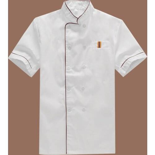 New Arrival Food Service Cloth Kitchen Chef Jackets Uniform Short Sleeve Hotel Cook Workwear Clothes Restaurant Chief Clothes