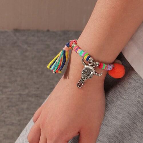 New Design Bull Head Pendant Women Link Bracelet Animal Charm Bangle Party Birthday Shell Jewelry Gift