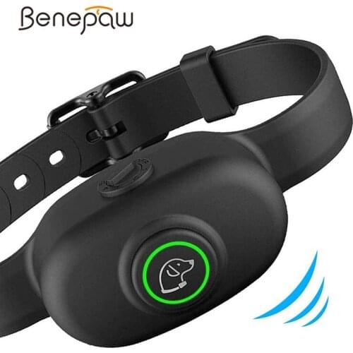 Benepaw Electric Anti Bark Dog Training Collar Adjustable Sensitivity Waterproof Rechargeable Beeper Dog Collars No Harm Shock