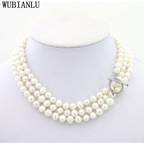 Hot Sale 4 Colors 7-8m Natural Pearl Long Necklace Women Fine Fashion ​Charm Jewelry Sweater Chain Clothing Collocatio T261