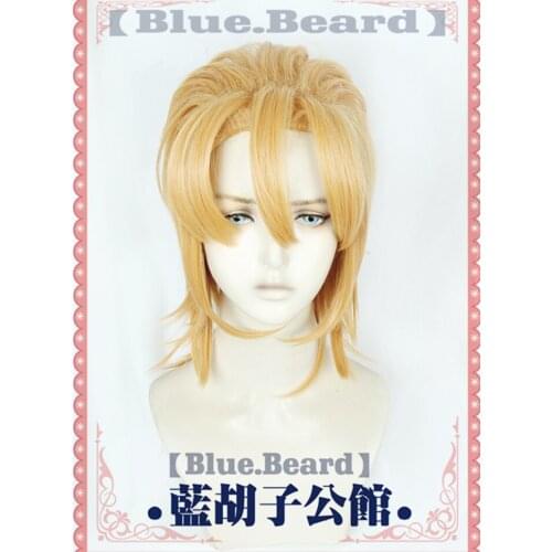 Anime JoJos Bizarre Adventure Golden Wind Pannacotta Fugo Short Blond Wig Heat Resistant Synthetic Hair Wig+ Free Wig Cap