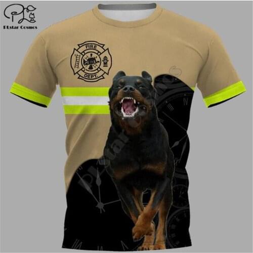 PLstar Cosmos Firefighting Pug 3D Printed t shirts men for women funny Short sleeve summer streetwear tshirt plus size XS-7XL