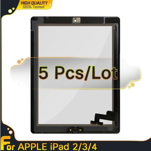 5 PCS For iPad 2 iPad 3 iPad 4 IC Digitizer Screen Touch A1395 A1416 A1460 Digitizer Touch Digitizer Sensor With/NO Black Ke