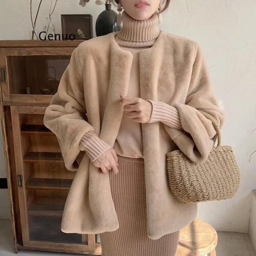 Winter New Elegant women faux fur coat streetwear Autumn warm Faux Mink Fur Coat Female party overcoat
