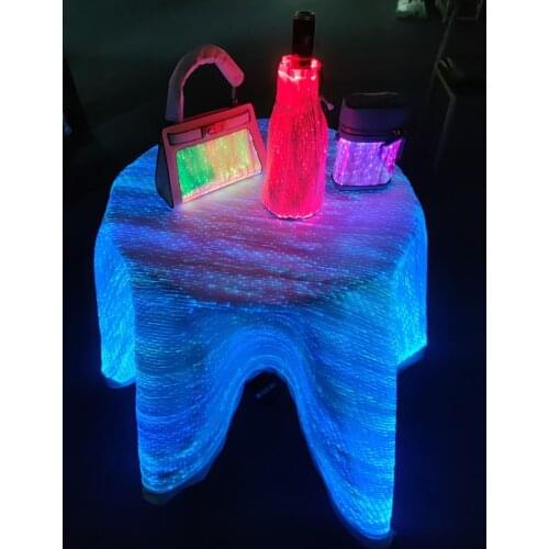 LED Tablecloth Wedding Decoration Nightclub Light Up Optic Fiber Luminous Performance Cosplay Show Clothing