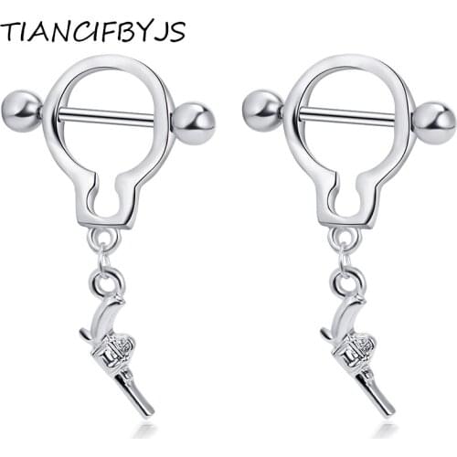 TIANCIFBYJS Sexy Pierced Nipple Ring Body Jewelry Shield Cover Clamps Adult Sex Toy Piercing Scuff Rose Gold Piercing Body