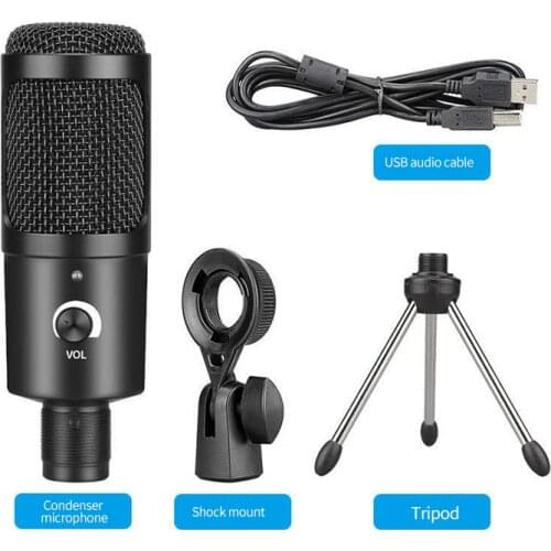 Multipurpose Condenser Microphone USB Microphone Set With Adjustable Scissor Arm Stand Shock Mount For YouTube Voice Overs
