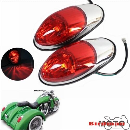 2Pcs Universal Motorcycle Red Rear Stop Light Lamp For Harley Honda Yamaha Suzuki Kawasaki Chopper Cruiser Custom Tail Lights