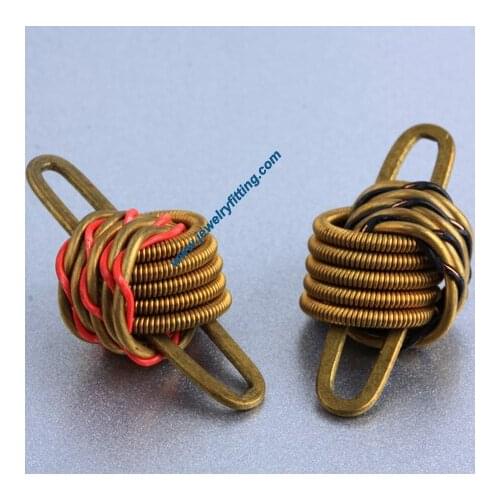 All kinds of jewelry findings supplier Raw brass color Coiled wire spherical connector beads27.5*14*11mm