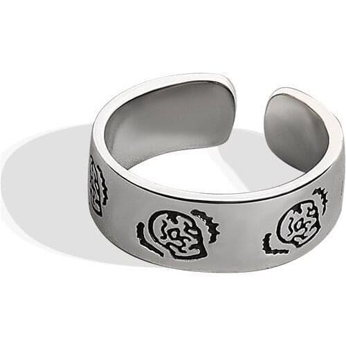 Silver Plated Ghost Rings for Women Fashion Brand Harajuku Adjustable Ring Vintage Luxury Jewelry Z377