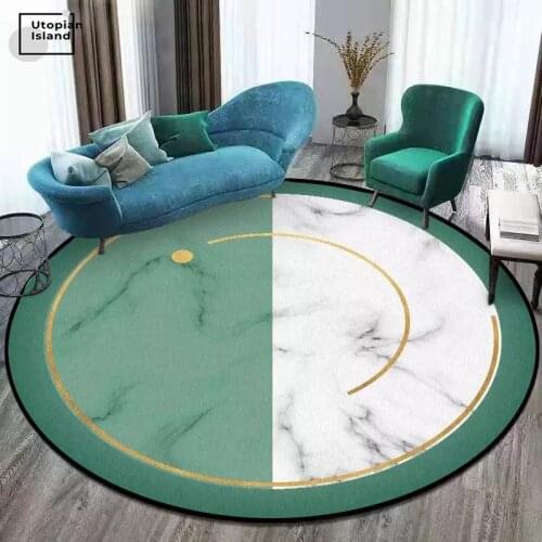 Golden Rugs Marble Carpets For Living Room Round Rug Moquette Room Mats 3D Carpets For Bed Room Nordic Floor Carpet Floor Rug
