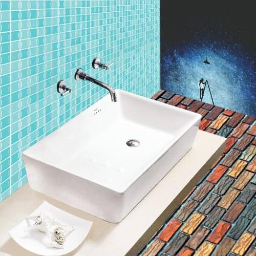 1pcs 3D Mosaic Tile Stickers For Bathroom Kitchen DIY Self-adhesive Wallpaper Wall Decor Decal Waterproof Oilproof Background