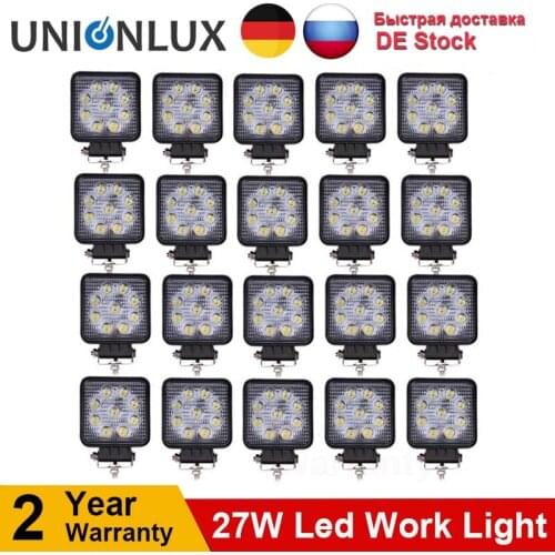 10PCS FREE SHIPPING 4" 27W Square led work light bar ce rohs led work lamp SPOT FLOOD Beam for 4x4 offroad tractor ATV SUV CAR