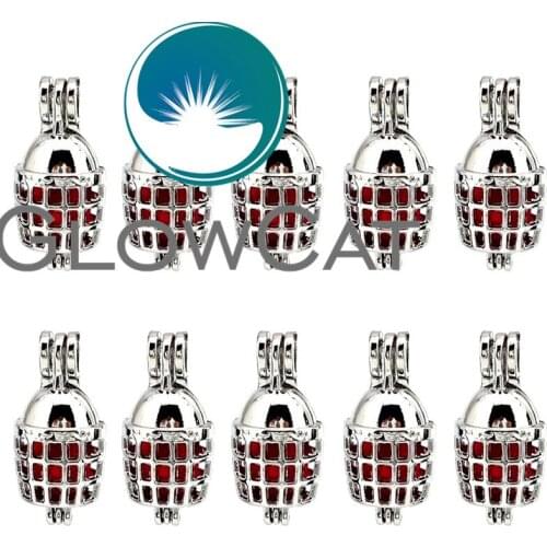 10x K638 Boys Sports Football Helmet Pearl Cage Jewelry Making Essential Oil Diffuser Beads Cage Locket Pendant