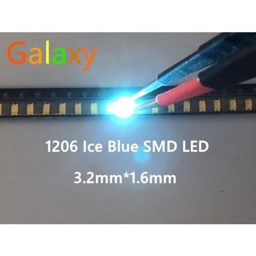 2000PCS 3216 1206 Ice Blue 0.01W Super Ultra Bright SMD LED Indication smd 1206 led clear blue 1206 diodes