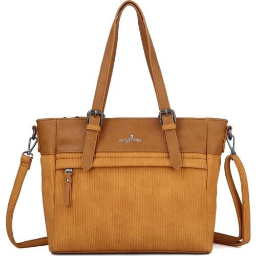 Angelkiss Eco-Friendly Washed PU Material Elegant Lady Handbag With Adjustable Long Strap Suitable for Leisure Work Business