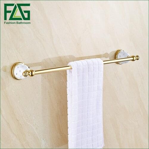 Free Shipping Brass & Crystal Golden Towel Holder, Towel Rack, Bathroom Accessories Crystal Metal Single Towel Bar