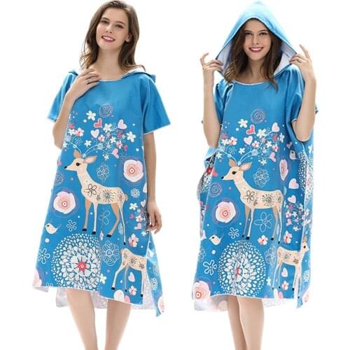 Microfiber Large Beach Towel Changing Wetsuit Robe Swimming Dry Robe Hooded Bath Towels Surf Poncho Quick Dry Bathrobe Men Women