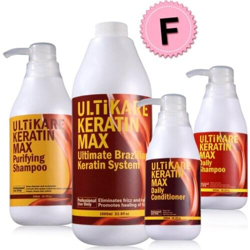 Brazilian Keratin Chocolate Hair Treatment Set Free Formaldehyde Repair Fizzy Hair 4pcs Purifying Daily Shampoo And Conditioner