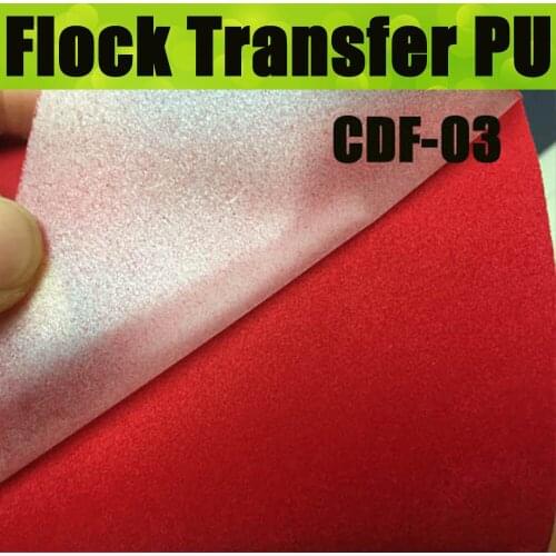 CDF-03 Red Hot selling transfer flock heat transfer film Flock Vinyl for Transfer with size:50X100CM/Lot