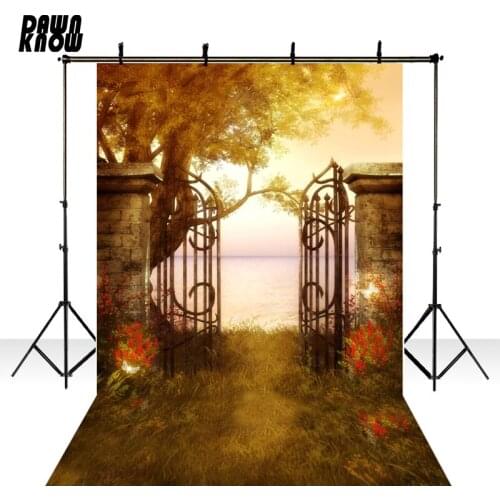 Fairy Tale For Children Vinyl Photography Background Garden Door New Fabric Flannel Backdrop For Photo Studio Props F1732