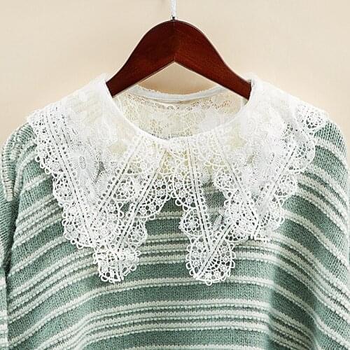 Double Layer Detachable Collars for Women Lapel Choker Necklace Shirt Fake Collar Blouse Tops Half Shirt False Collars Female