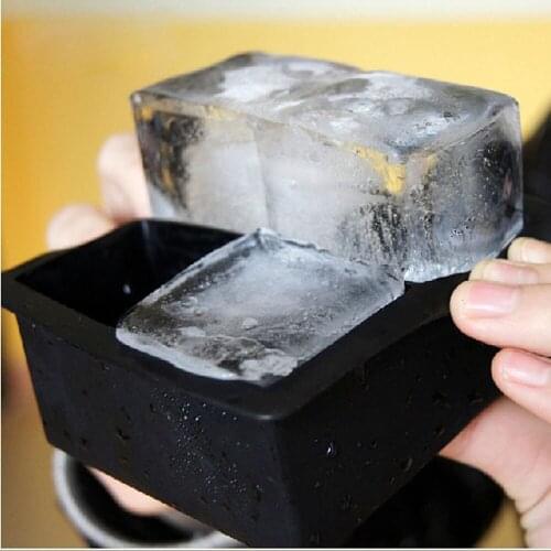 1pc Ice Cube Mold 4-cavity Large Ice Cube Silicone Soap Mold Big Square Cake Bread Mould Bar Ice Tray Kitchen Cook Baking Tool