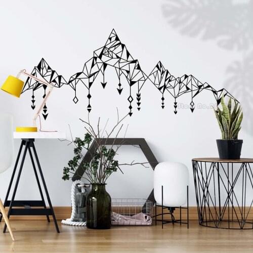 Nordic Style Geometric Mountain Vinyl Wall Stickers For House Living Room Decoration Bedroom Decor Wall Decals Kids Room LL2355