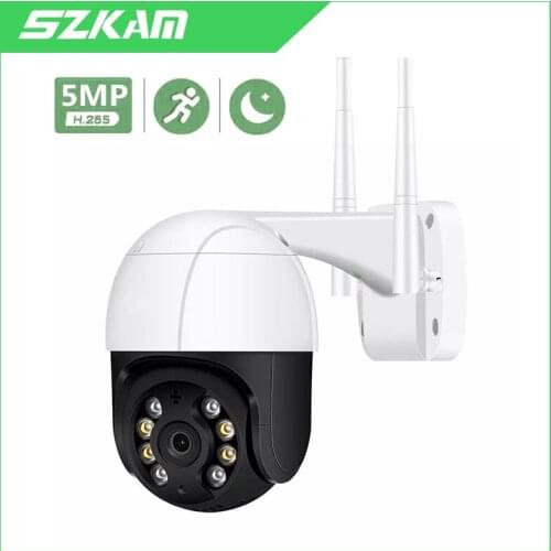 SZKAM 5MP PTZ IP Camera Wifi Outdoor Speed Dome Wireless Wifi Security Camera Pan Tilt 4X Digital Zoom Network CCTV Surveillance